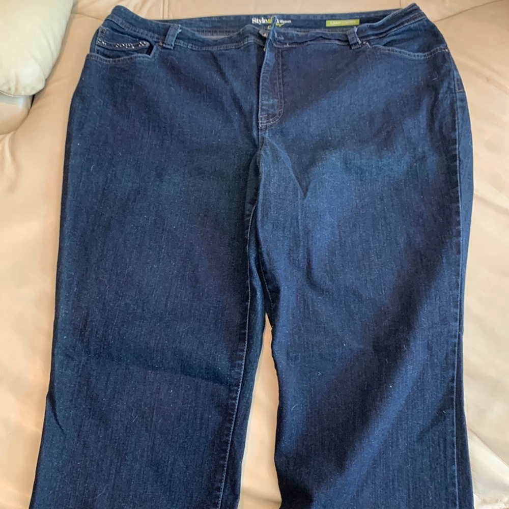 Style & Co Tummy Control Straight Jeans Size 20W Dark Wash